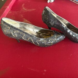 Glamorous Sequin Kitten Heels